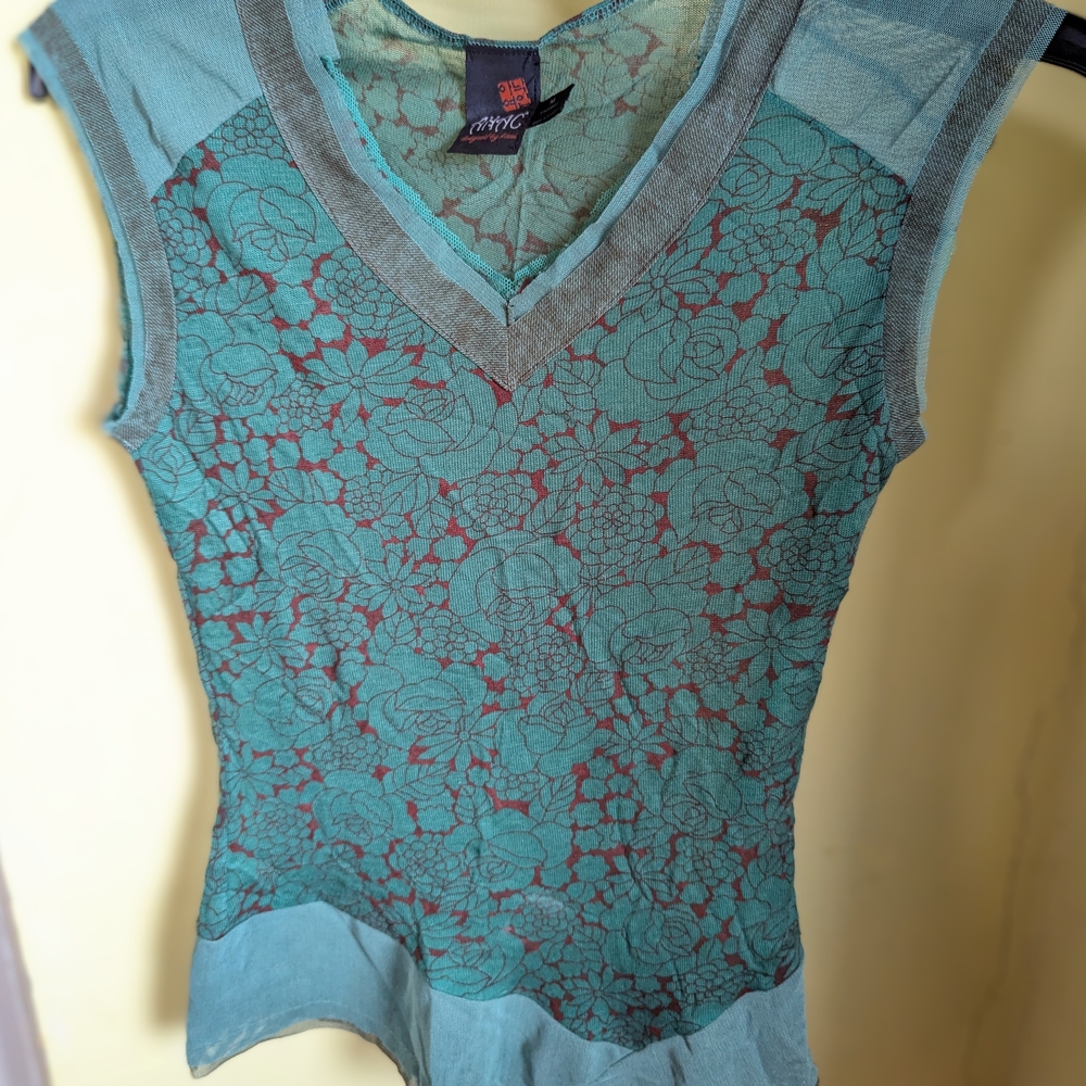 Chic Teal Lace Women's Top